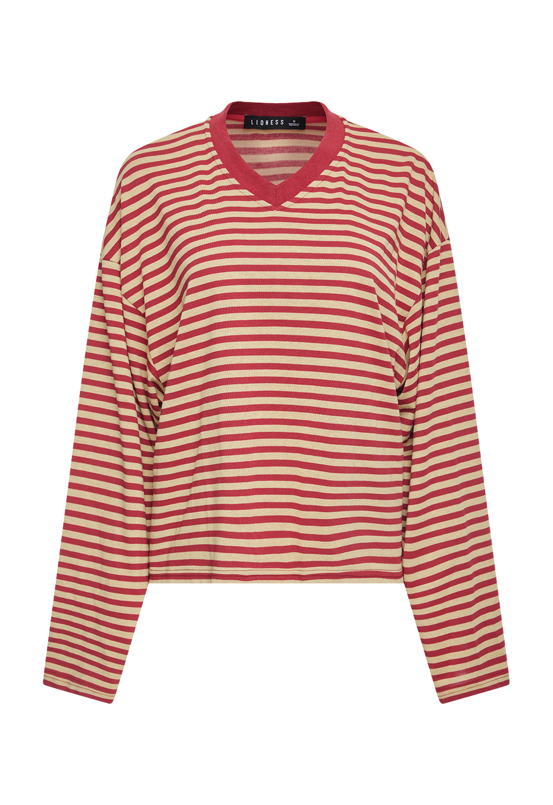 BLOOM V LONG SLEEVE - SAHARA CHERRY STRIPE