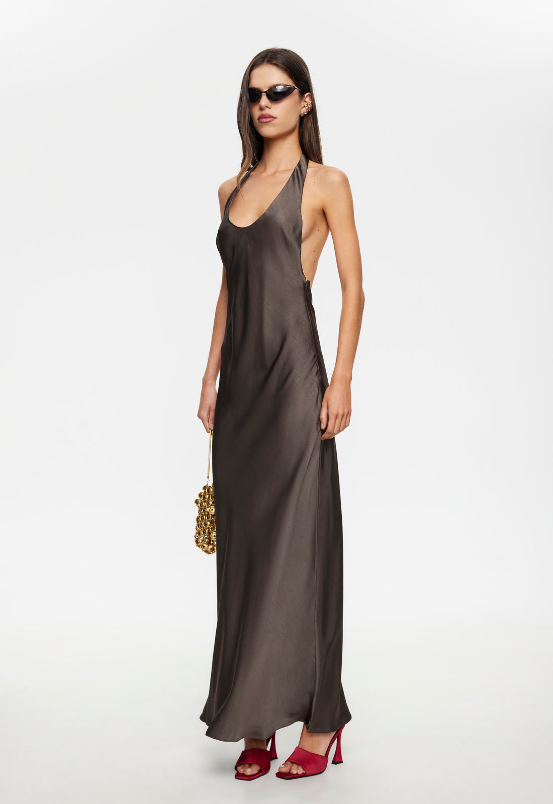 Lioness Bare Maxi Dress in Chocolate
