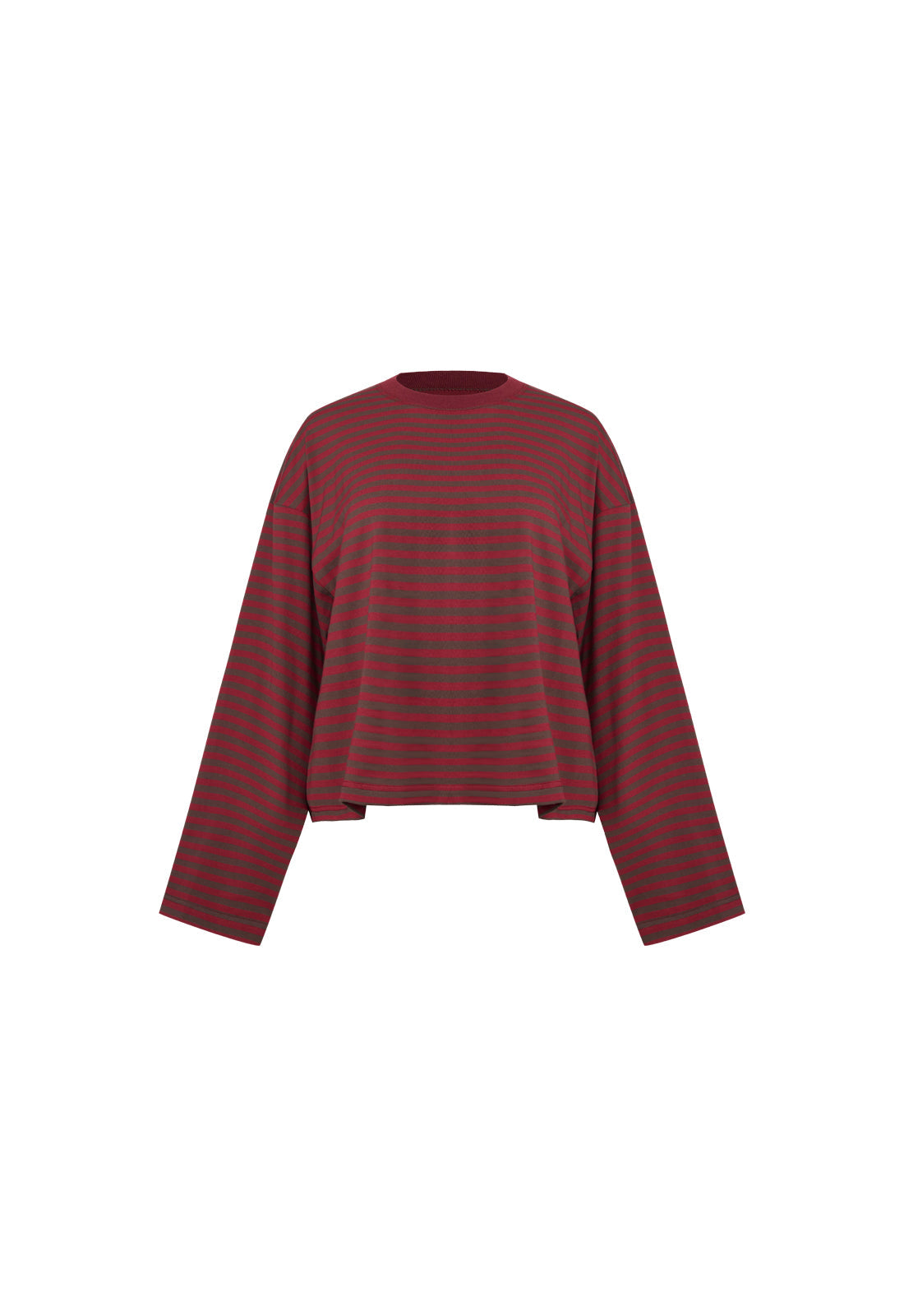 BLOOM LONG SLEEVE - CHOCOLATE WINE STRIPE