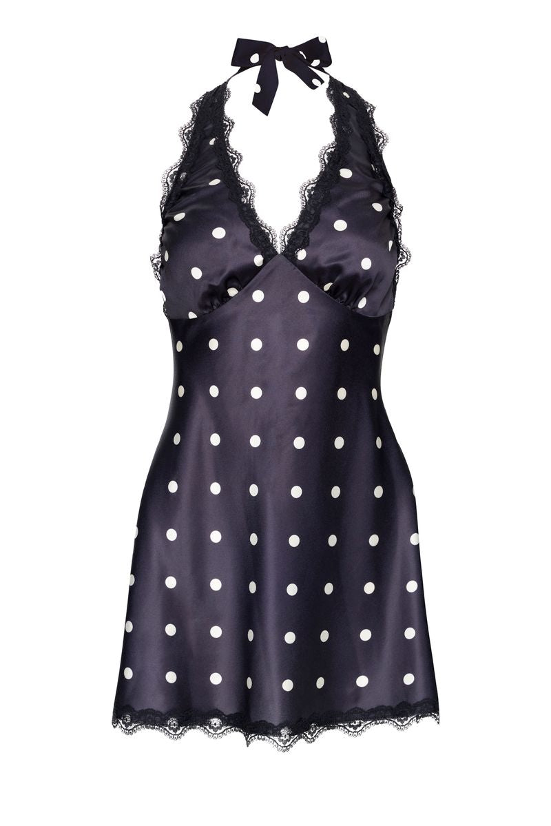 STARS ALIGN MINI DRESS - NOIR POLKA