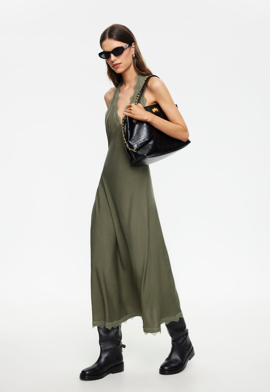 Stars Align Midi Dress | Khaki