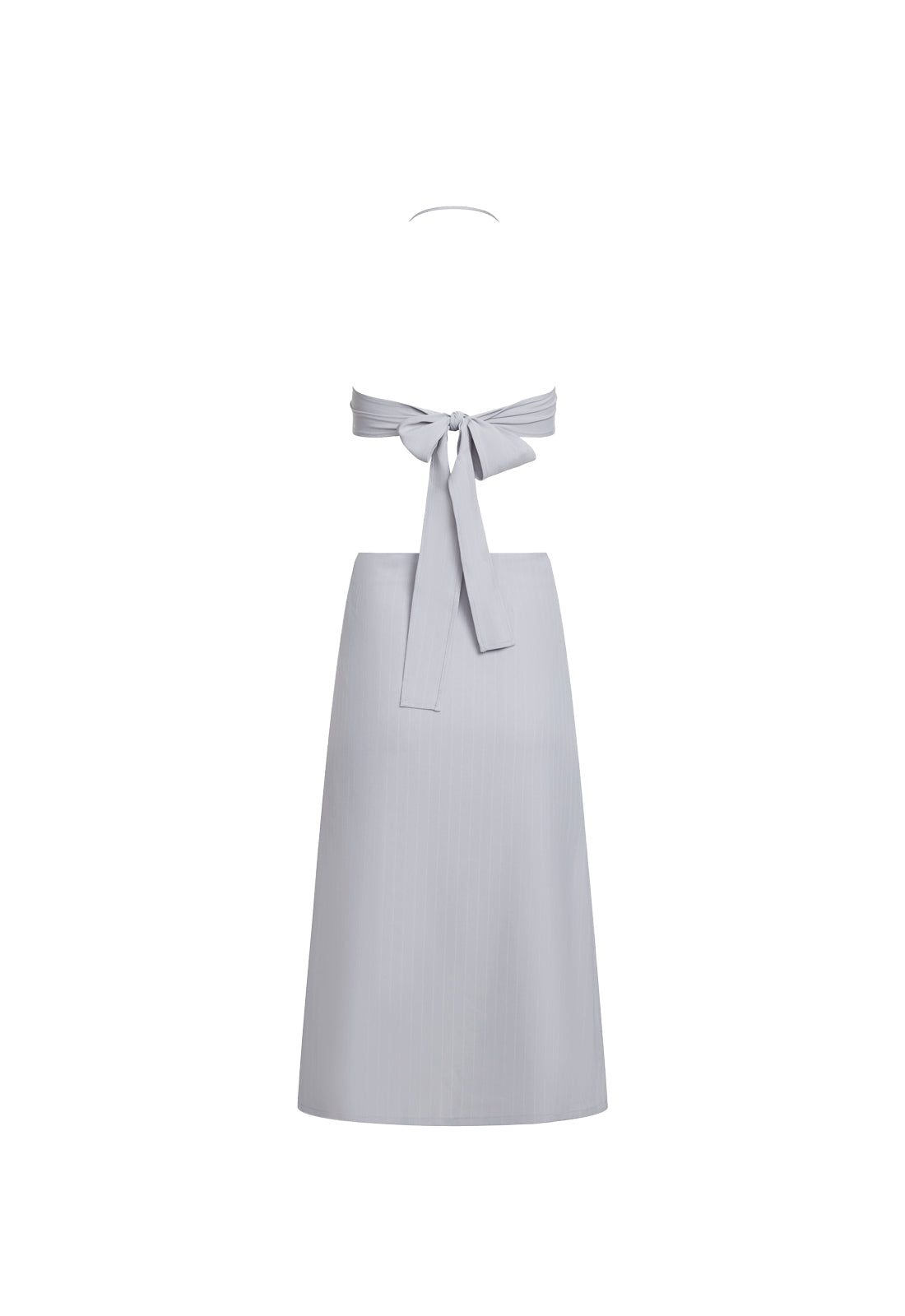 MOONLIT MIDI DRESS - LIGHT GREY PINSTRIPE