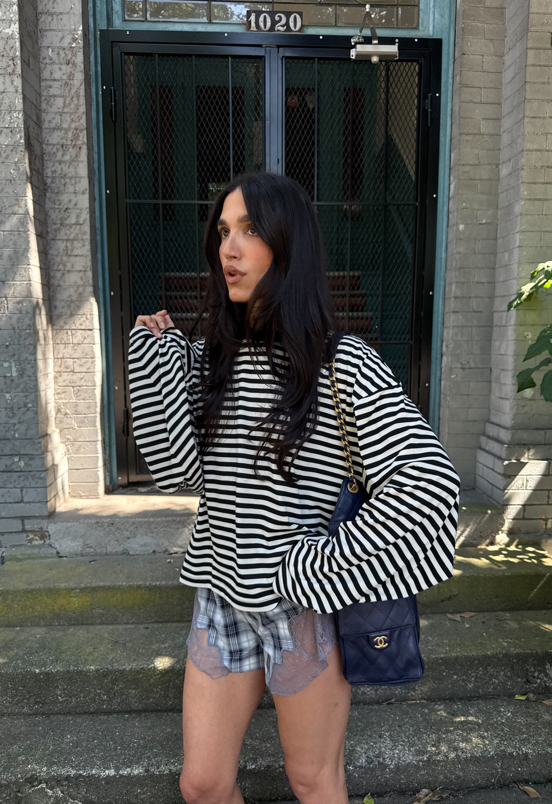 BLOOM LONG SLEEVE - ONYX STRIPE