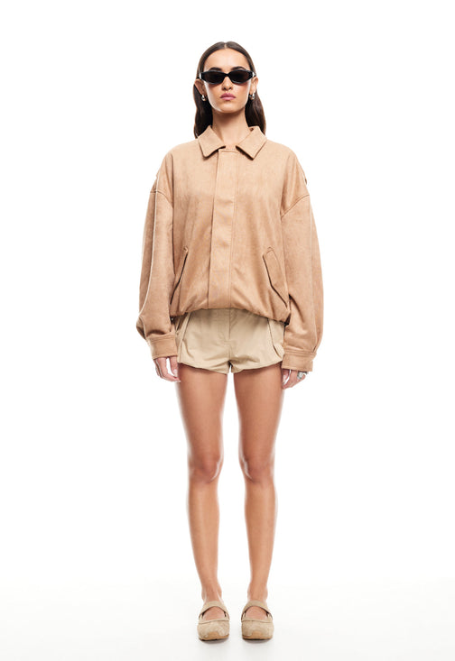 KENNY BOMBER - CHOCOLATE SUEDE