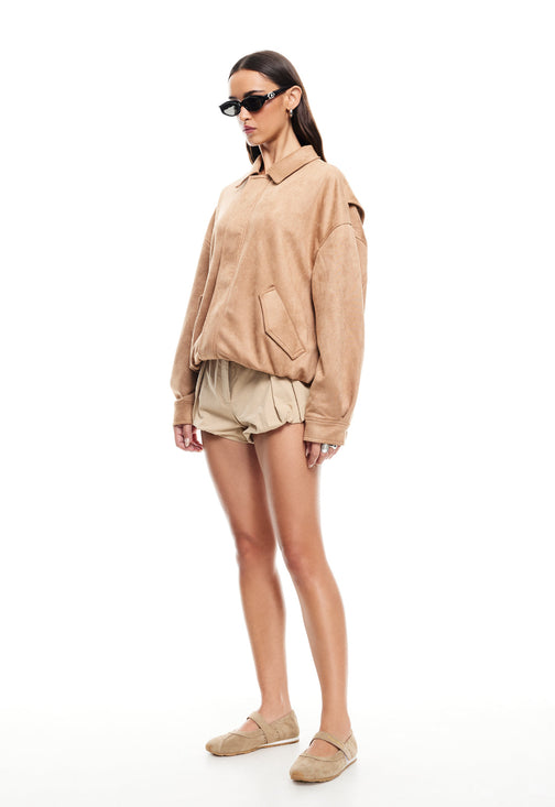 KENNY BOMBER - CHOCOLATE SUEDE