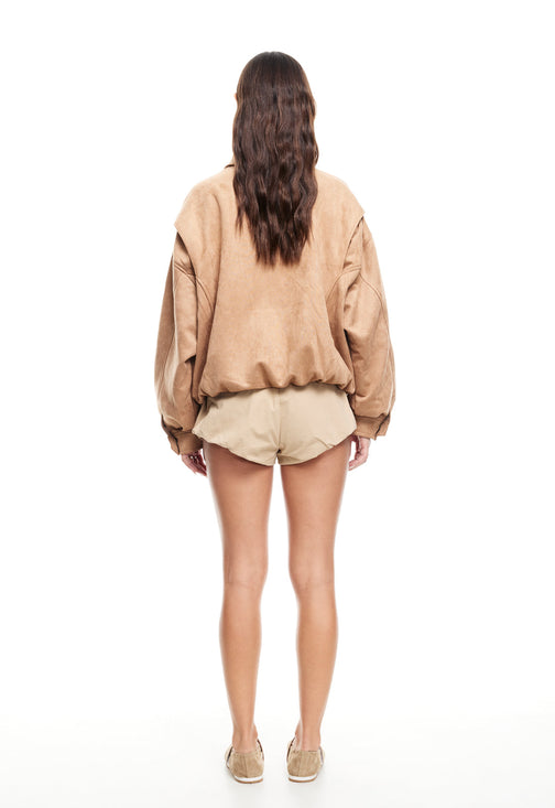 KENNY BOMBER - CHOCOLATE SUEDE
