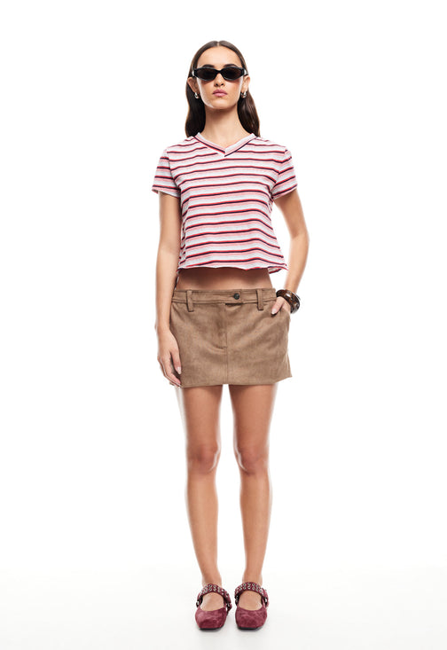 MIRAGE MINI SKIRT - COFFEE