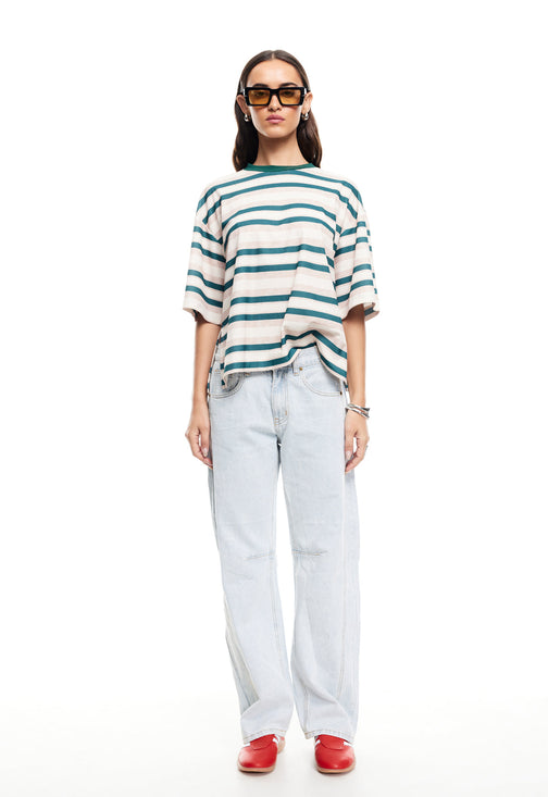 EMERGING TEE - GREEN STRIPE