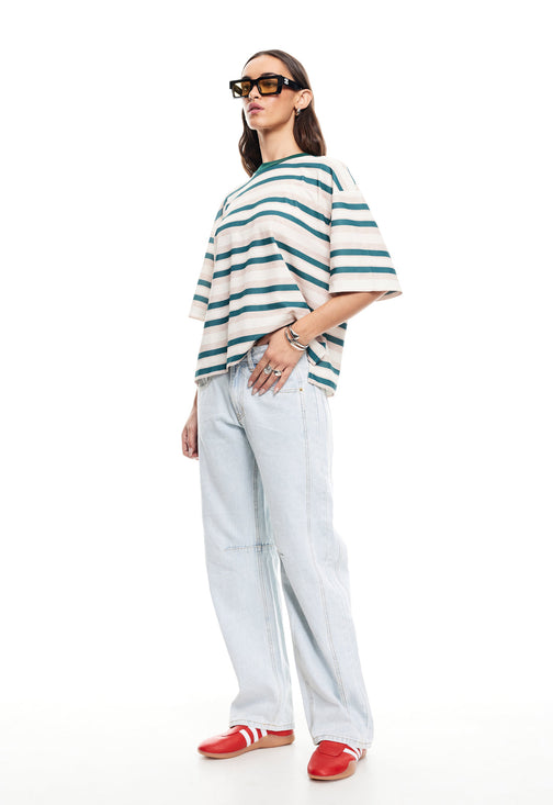 EMERGING TEE - GREEN STRIPE
