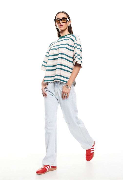 EMERGING TEE - GREEN STRIPE