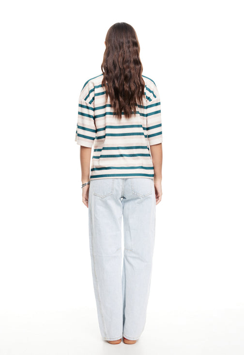 EMERGING TEE - GREEN STRIPE