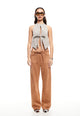 BUTTERFLY TIE TOP - BEIGE GINGHAM