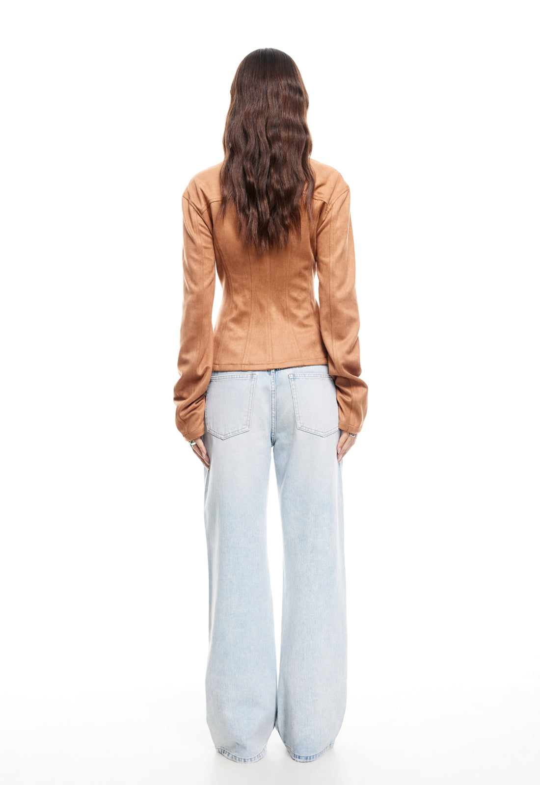 RIDER SUEDE JACKET - CAMEL