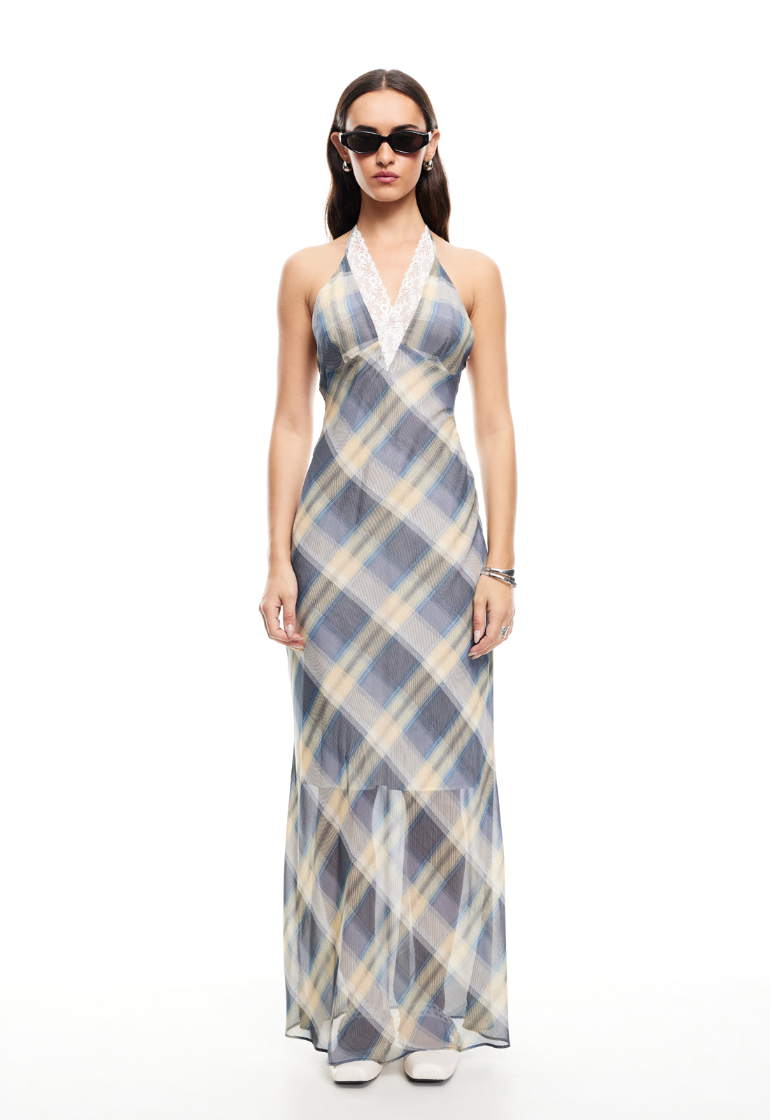 SHORELINE MAXI DRESS - BLUE CHECK