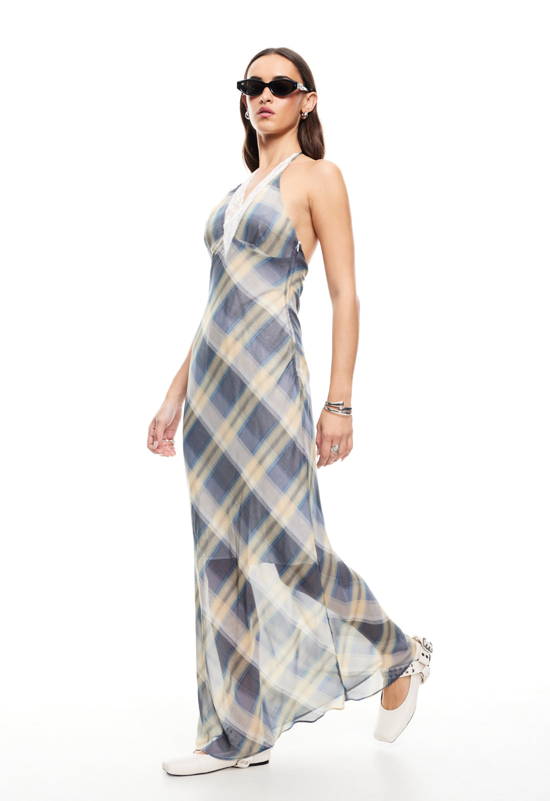 SHORELINE MAXI DRESS - BLUE CHECK