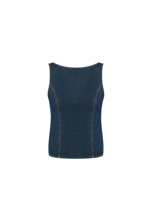 RIDER BACKLESS TOP - INDIGO