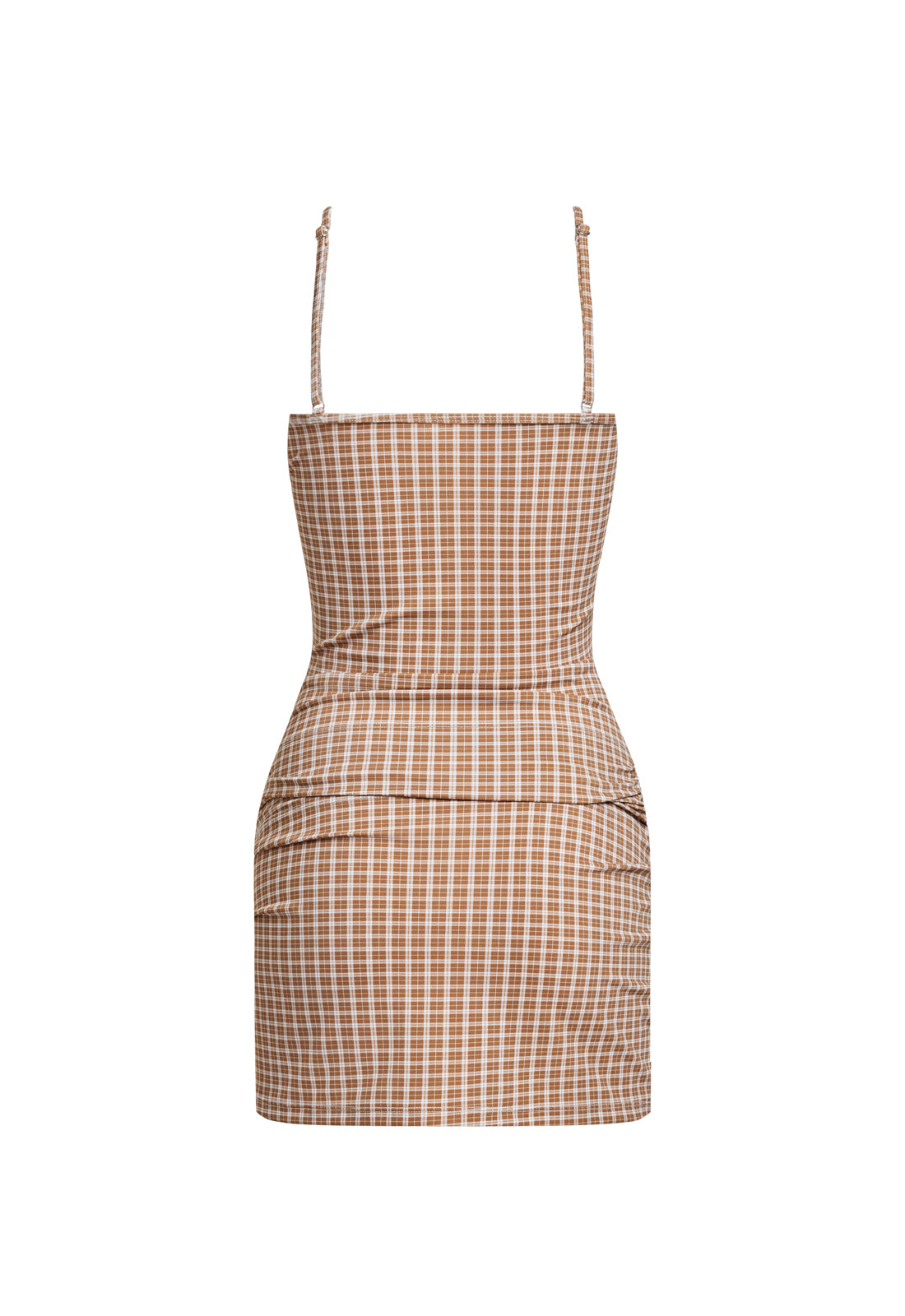 INTUITION MINI DRESS - CHOCOLATE CHECK