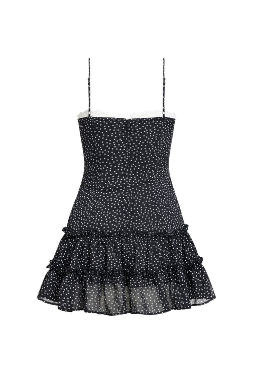 YVES MINI DRESS - ONYX POLKA