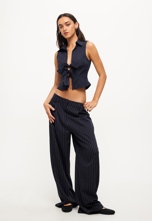 ALLURE TIE TOP - NAVY