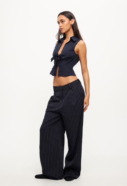 ALLURE TIE TOP - NAVY