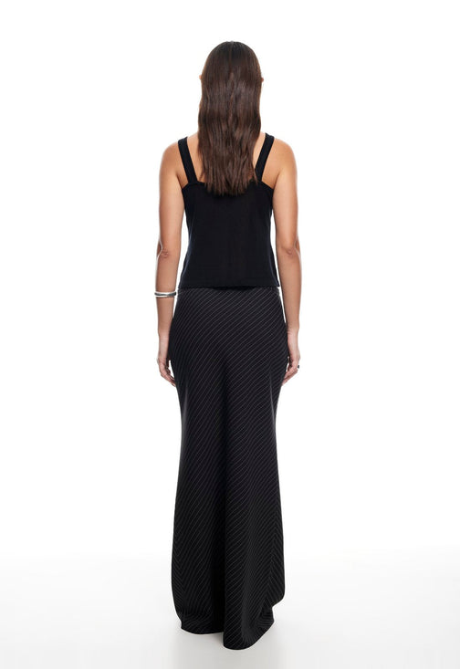 ENDLESS MAXI SKIRT - ONYX PINSTRIPE
