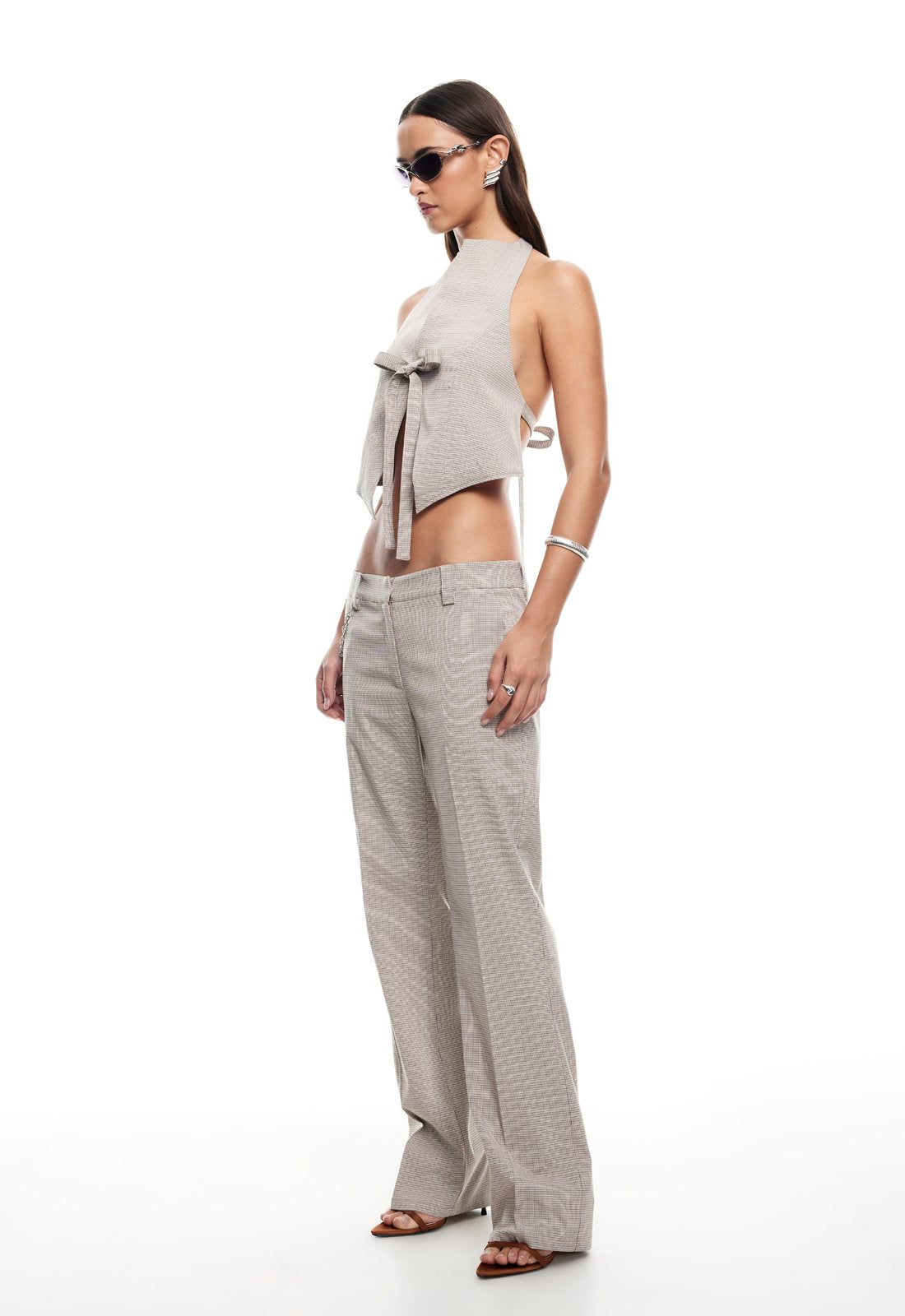 BESSETTE PANT - BEIGE GINGHAM