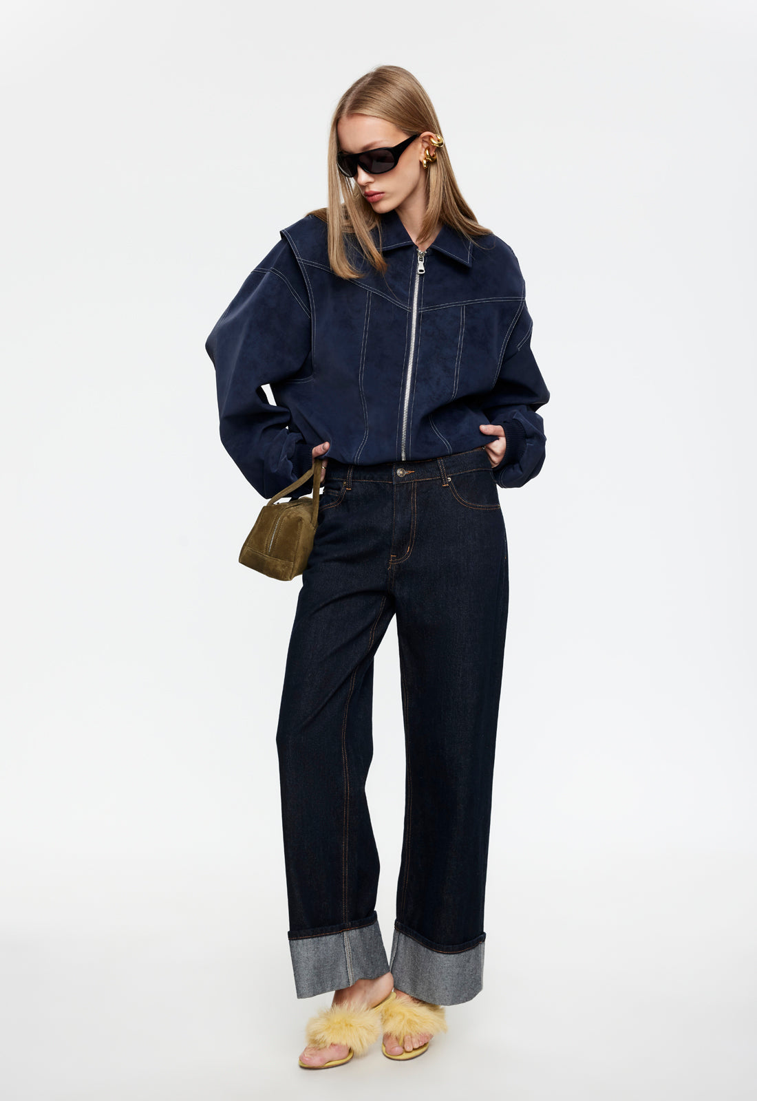 VISTA BOMBER - WASHED NAVY – LIONESS FASHION USA