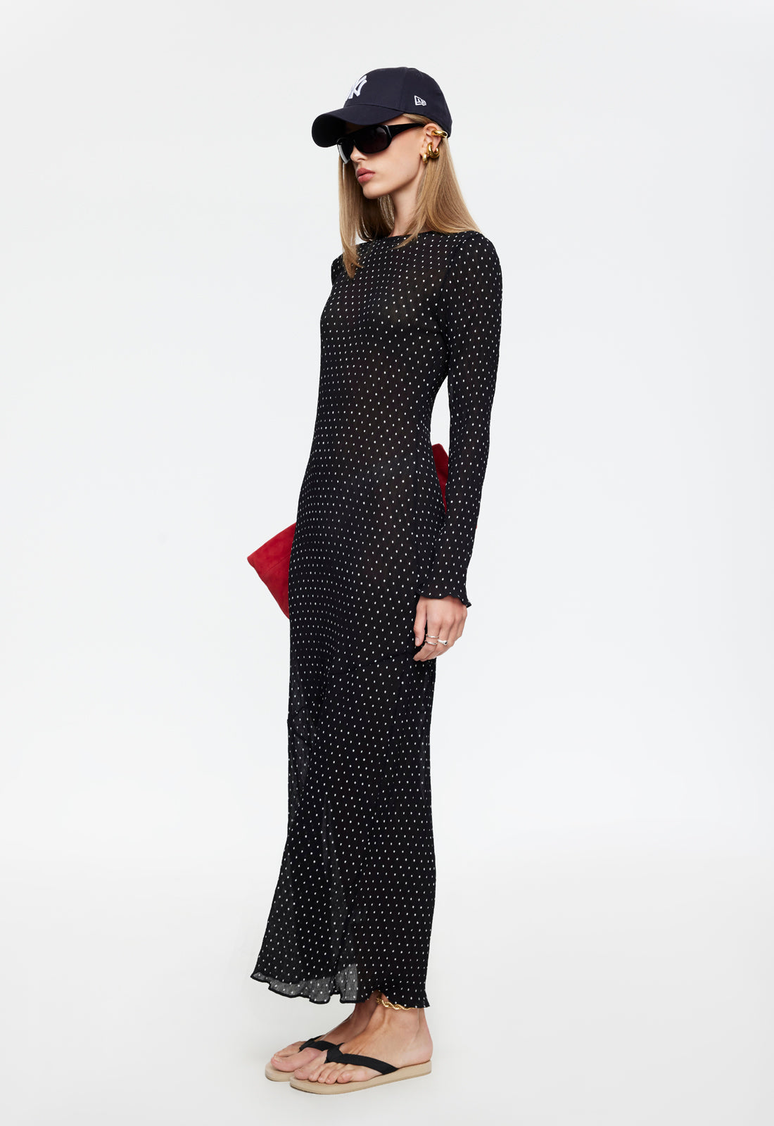 HAVEN MAXI DRESS - NOIR POLKA