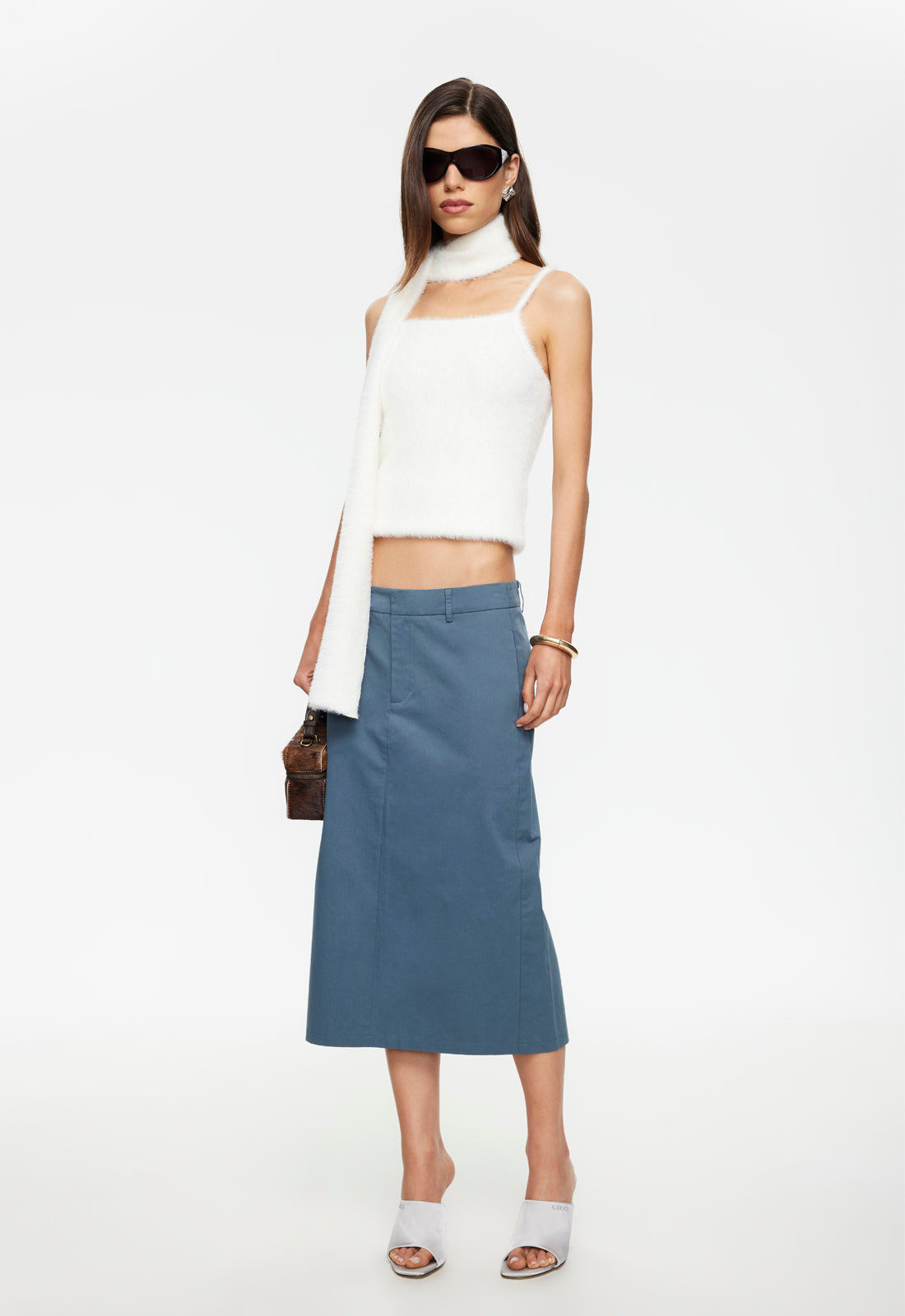 FAMIGLIA MIDI SKIRT - SLATE