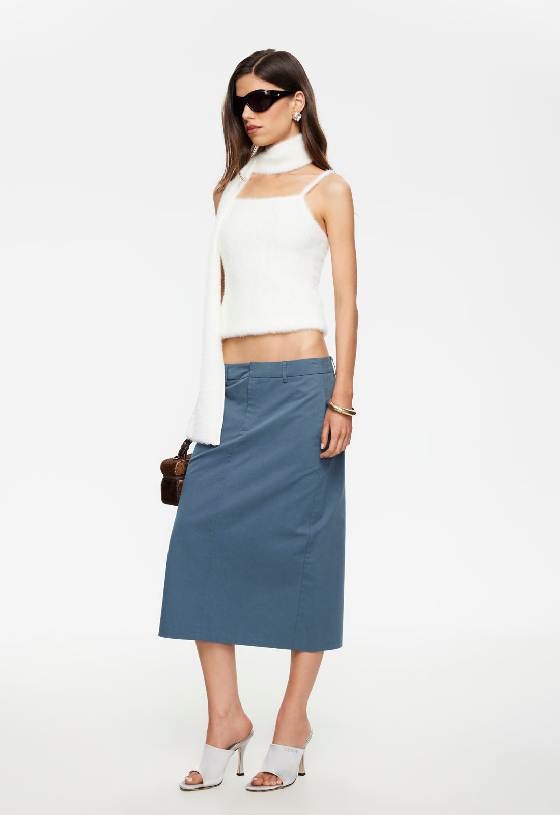 FAMIGLIA MIDI SKIRT - SLATE