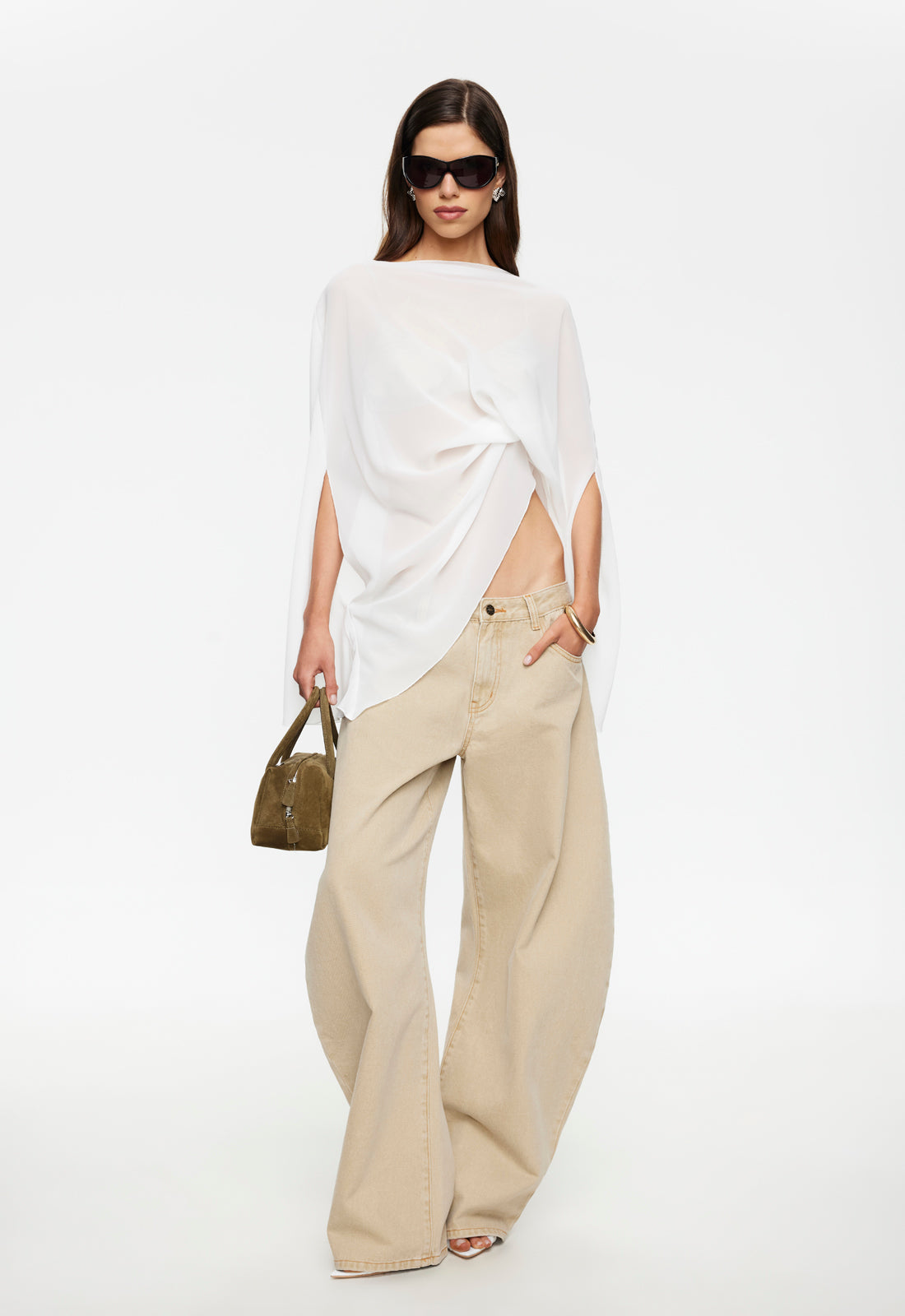 AURA PONCHO - PORCELAIN