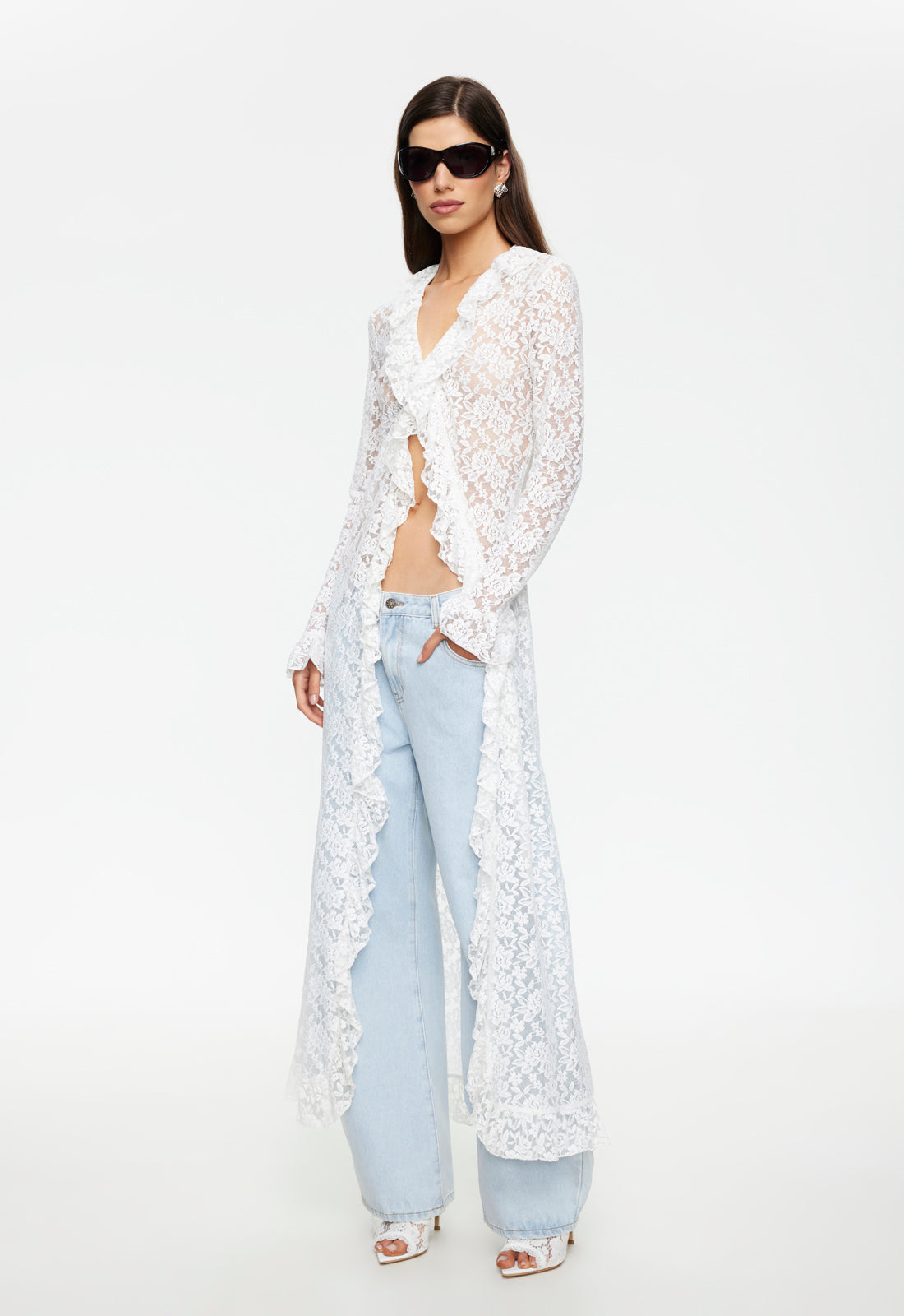 Lioness Long Nights Duster in White - size XXS Lioness Long Nights Duster in White - size XXS