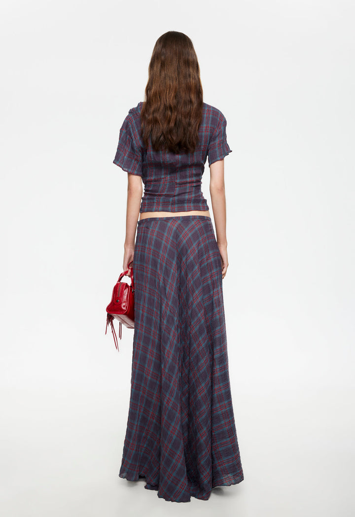 HALCYON MAXI SKIRT - JADE PLAID