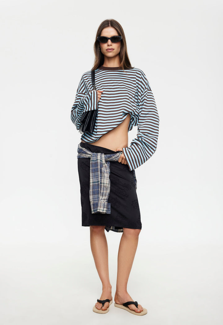 BLOOM LONG SLEEVE - CHOCOLATE SEA STRIPE