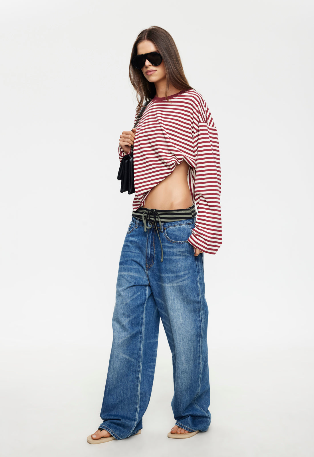 BLOOM LONG SLEEVE - WINE STRIPE