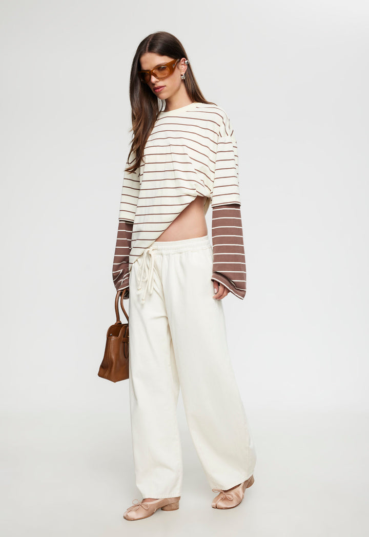 BOTTEGA SHIRT - VANILLA COCOA STRIPE
