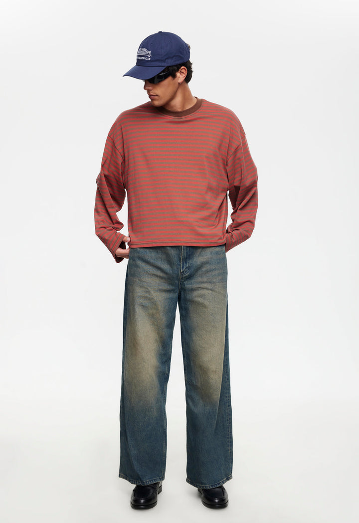 BLOOM LONG SLEEVE - LAVA COCOA STRIPE