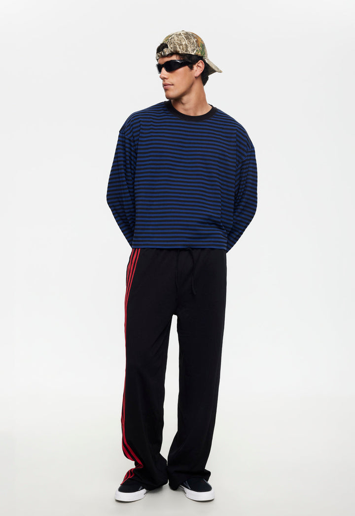BLOOM LONG SLEEVE - BLACK NAVY STRIPE