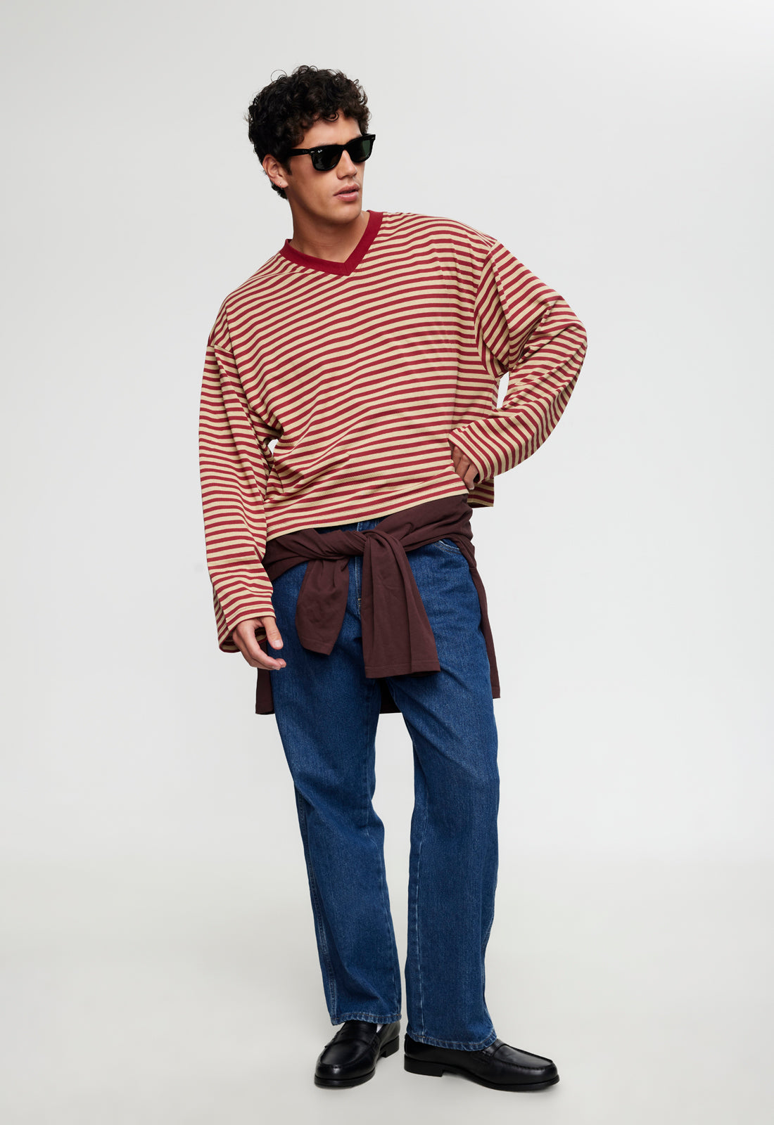 BLOOM V LONG SLEEVE - SAHARA CHERRY STRIPE
