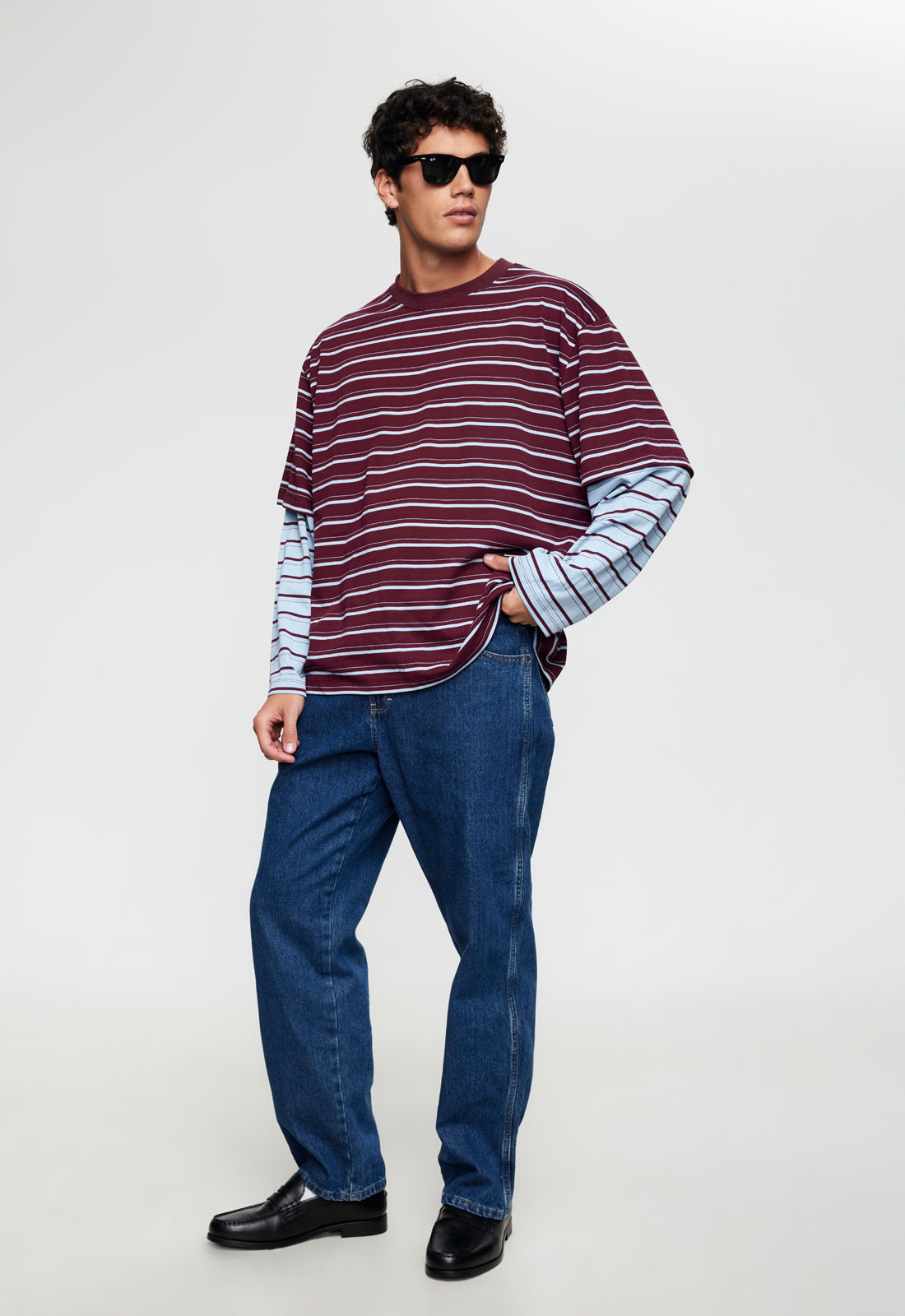 BOTTEGA SHIRT - BURGUNDY SKY STRIPE