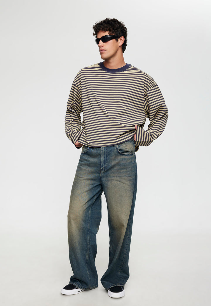 BLOOM LONG SLEEVE - SLATE STRIPE