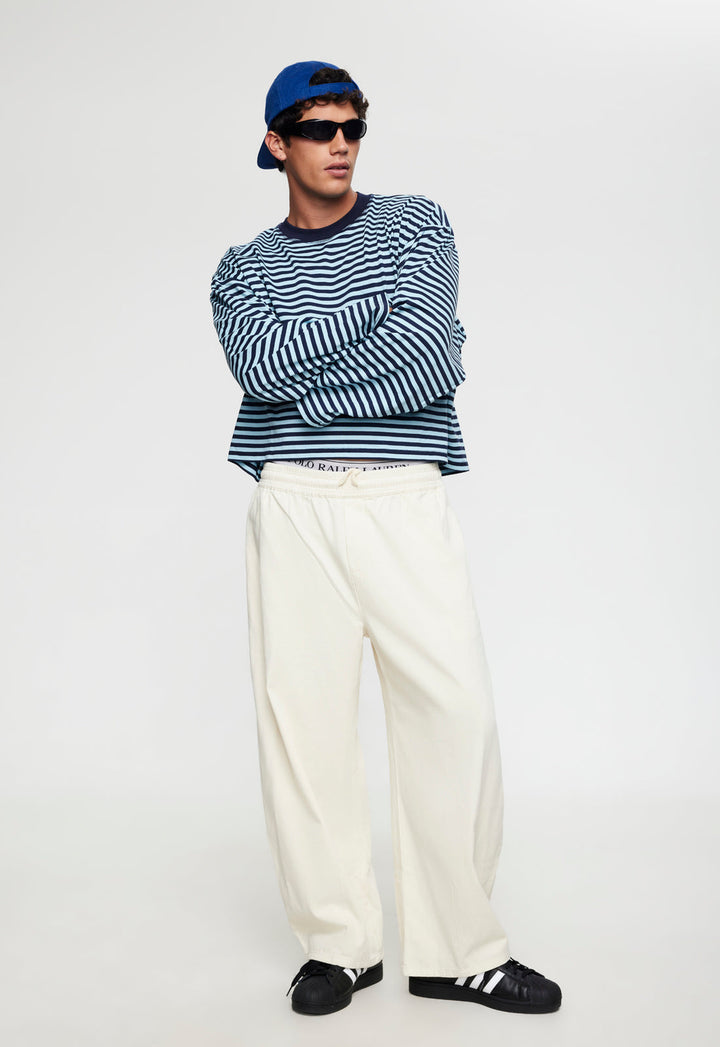 BLOOM LONG SLEEVE - NAVY SEA STRIPE