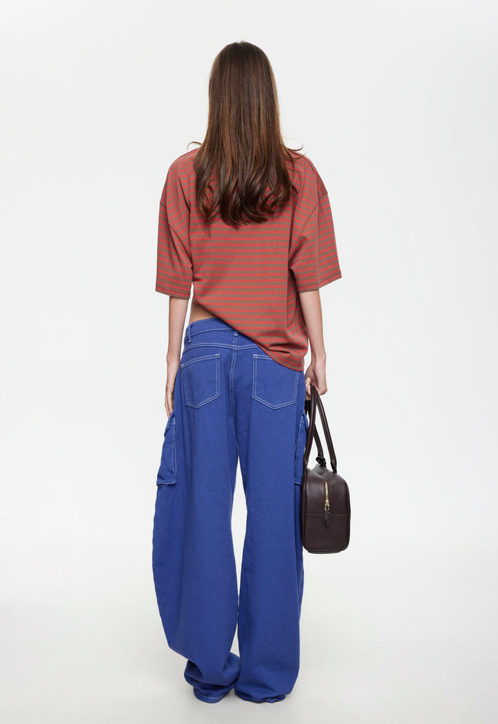 BLOOM SHORT SLEEVE - LAVA COCOA STRIPE