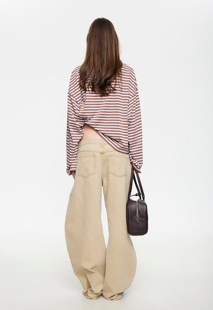 BLOOM LONG SLEEVE - CHOCOLATE BLUSH STRIPE