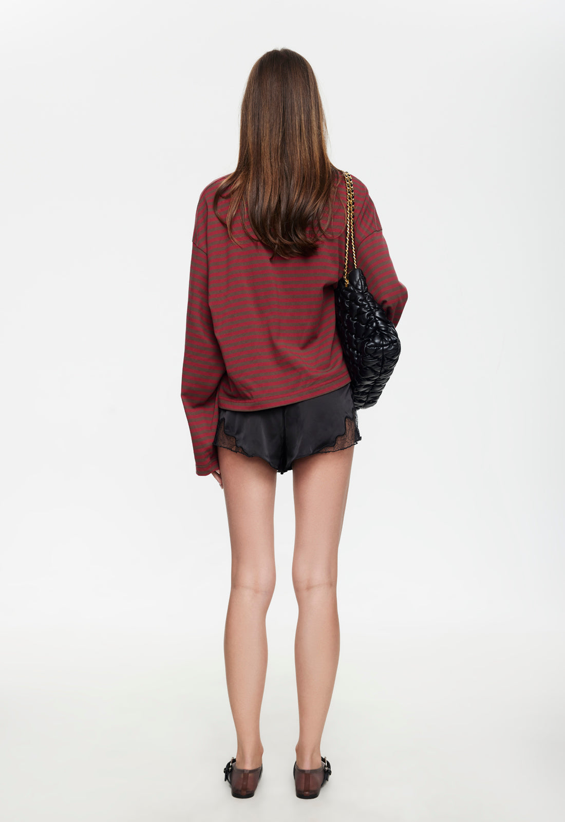 BLOOM LONG SLEEVE - CHOCOLATE WINE STRIPE