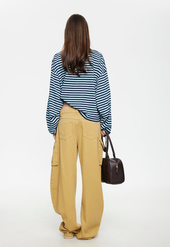 BLOOM LONG SLEEVE - NAVY SEA STRIPE