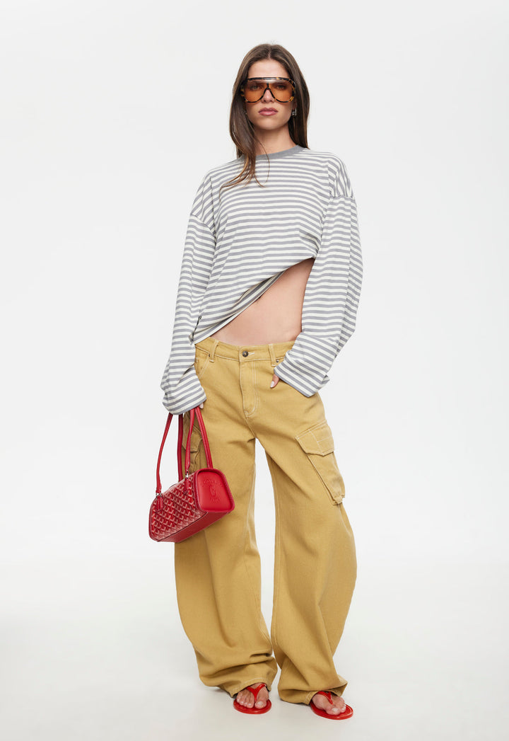 BLOOM LONG SLEEVE - ASH STRIPE