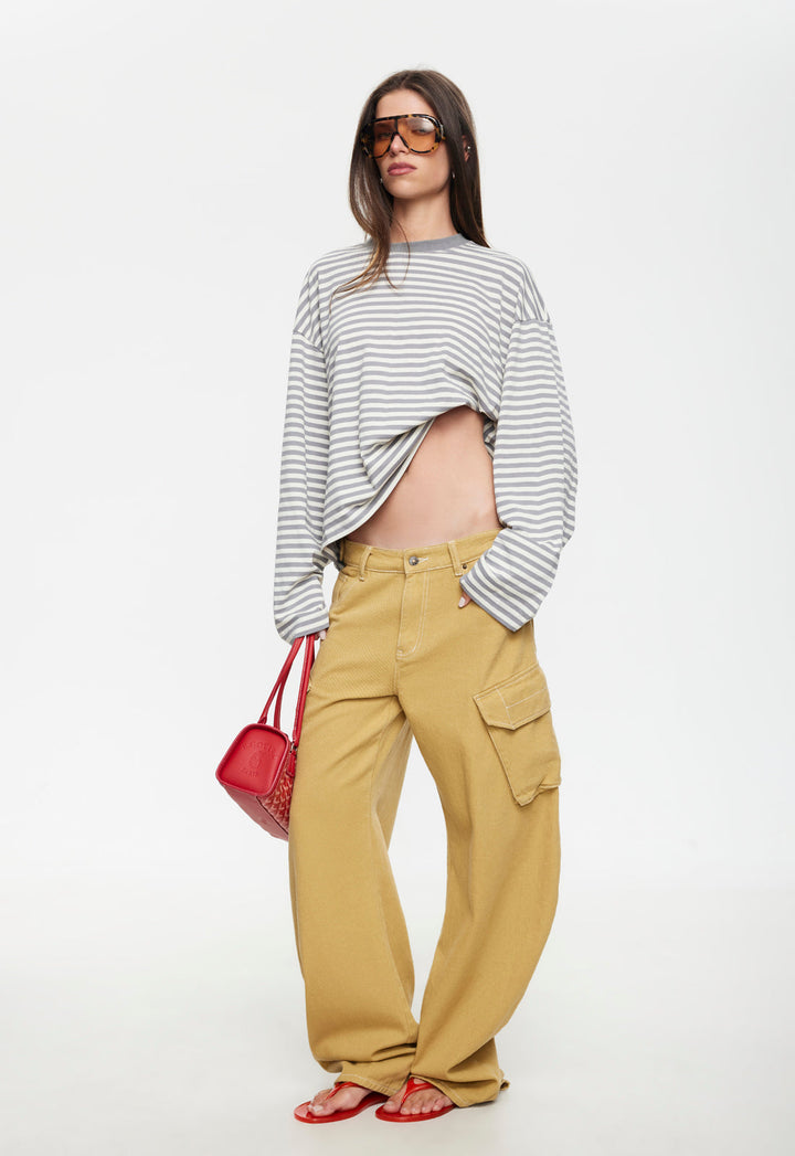 BLOOM LONG SLEEVE - ASH STRIPE