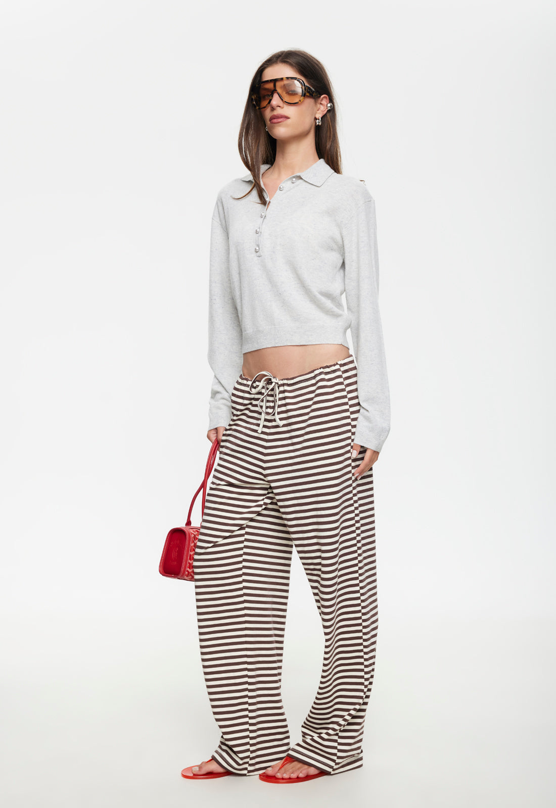 BLOOM PANT - DARK CHOCOLATE STRIPE