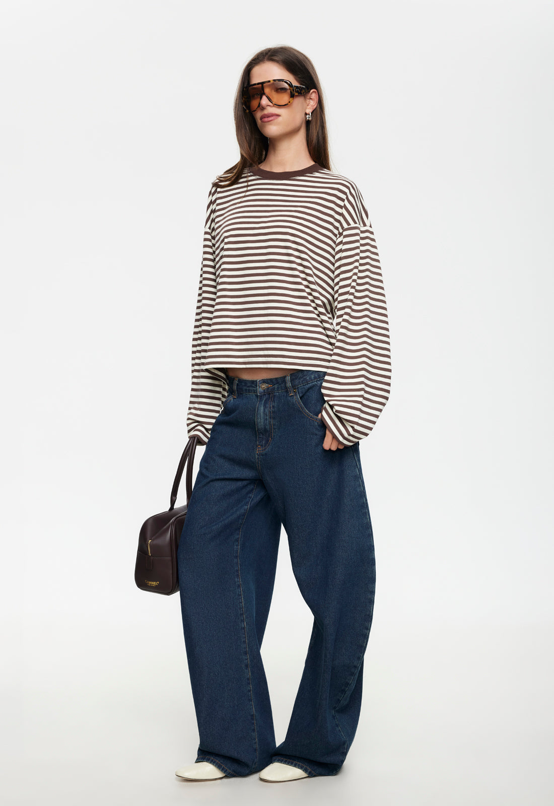 BLOOM LONG SLEEVE - DARK CHOCOLATE STRIPE